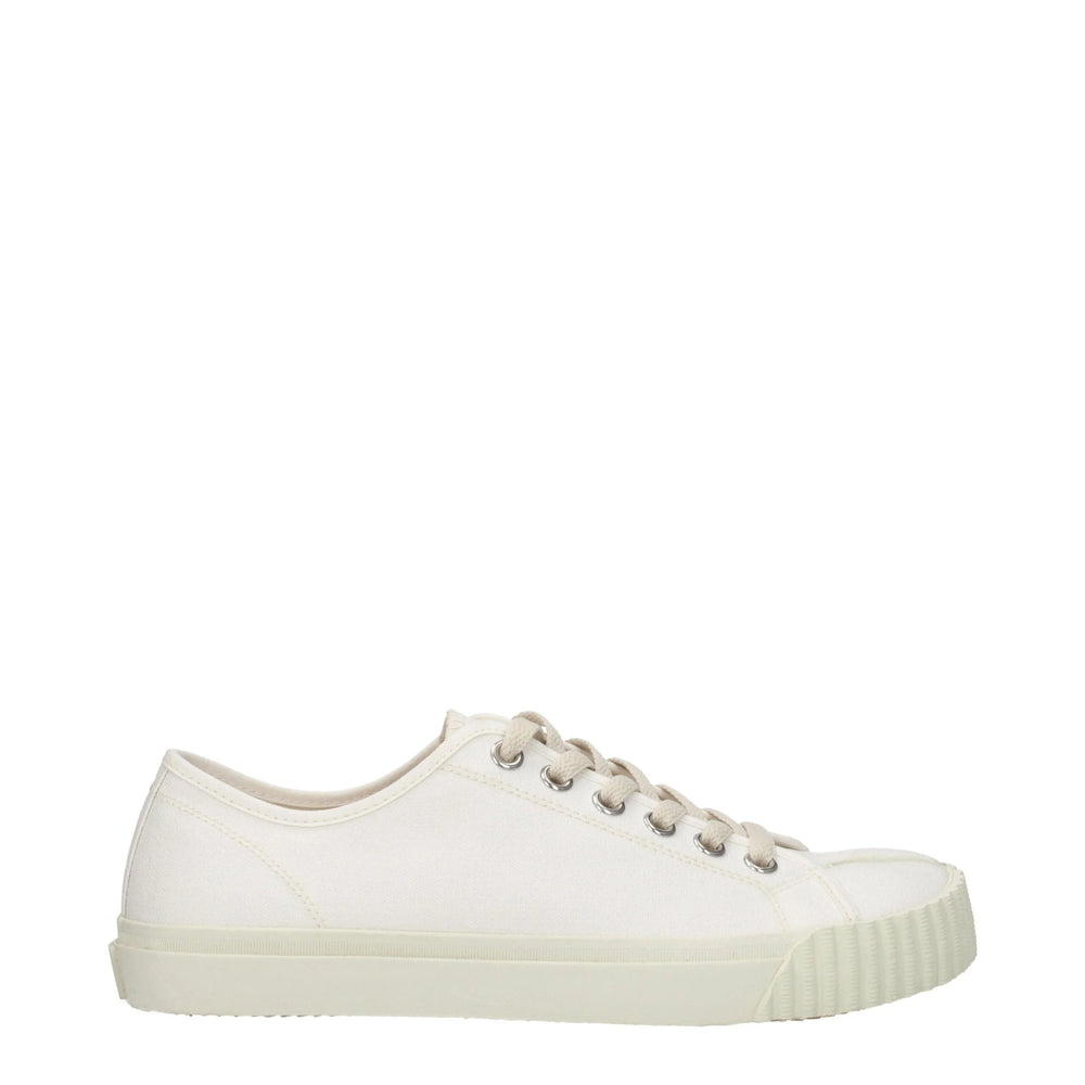 Maison Margiela White Fabric Low Tops
