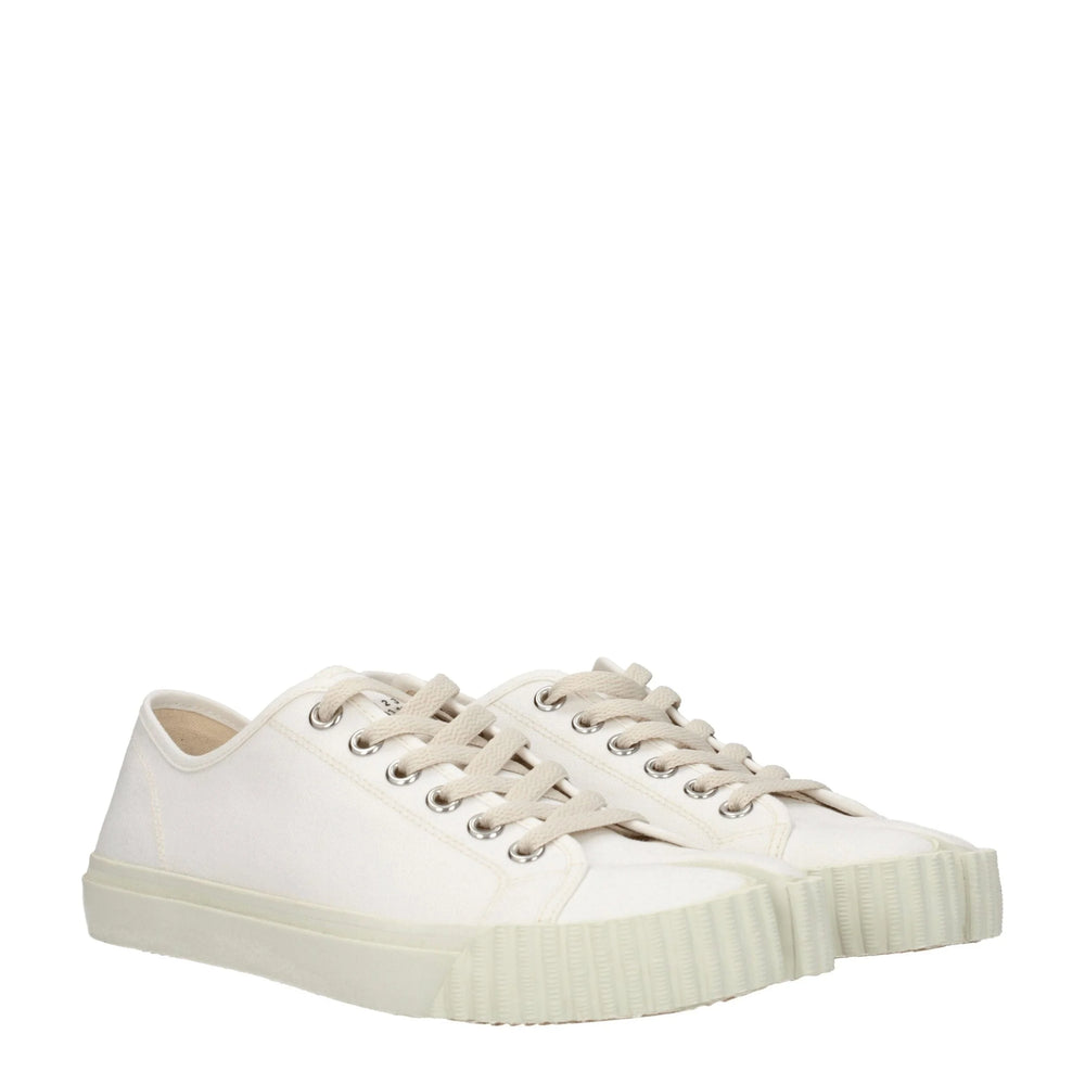 Maison Margiela White Fabric Low Tops
