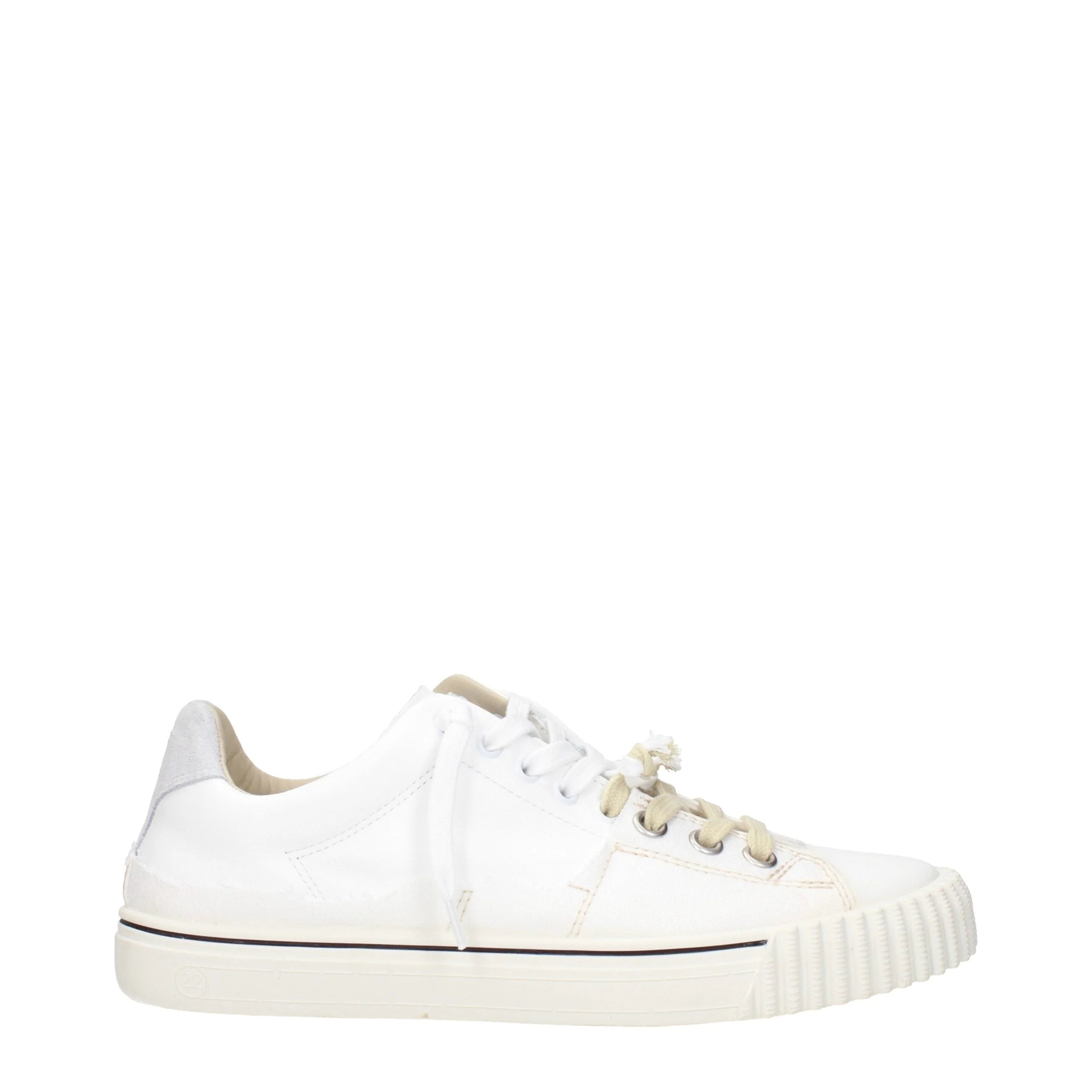 Maison Margiela Bílé kožené nízké tenisky - EU39/US6