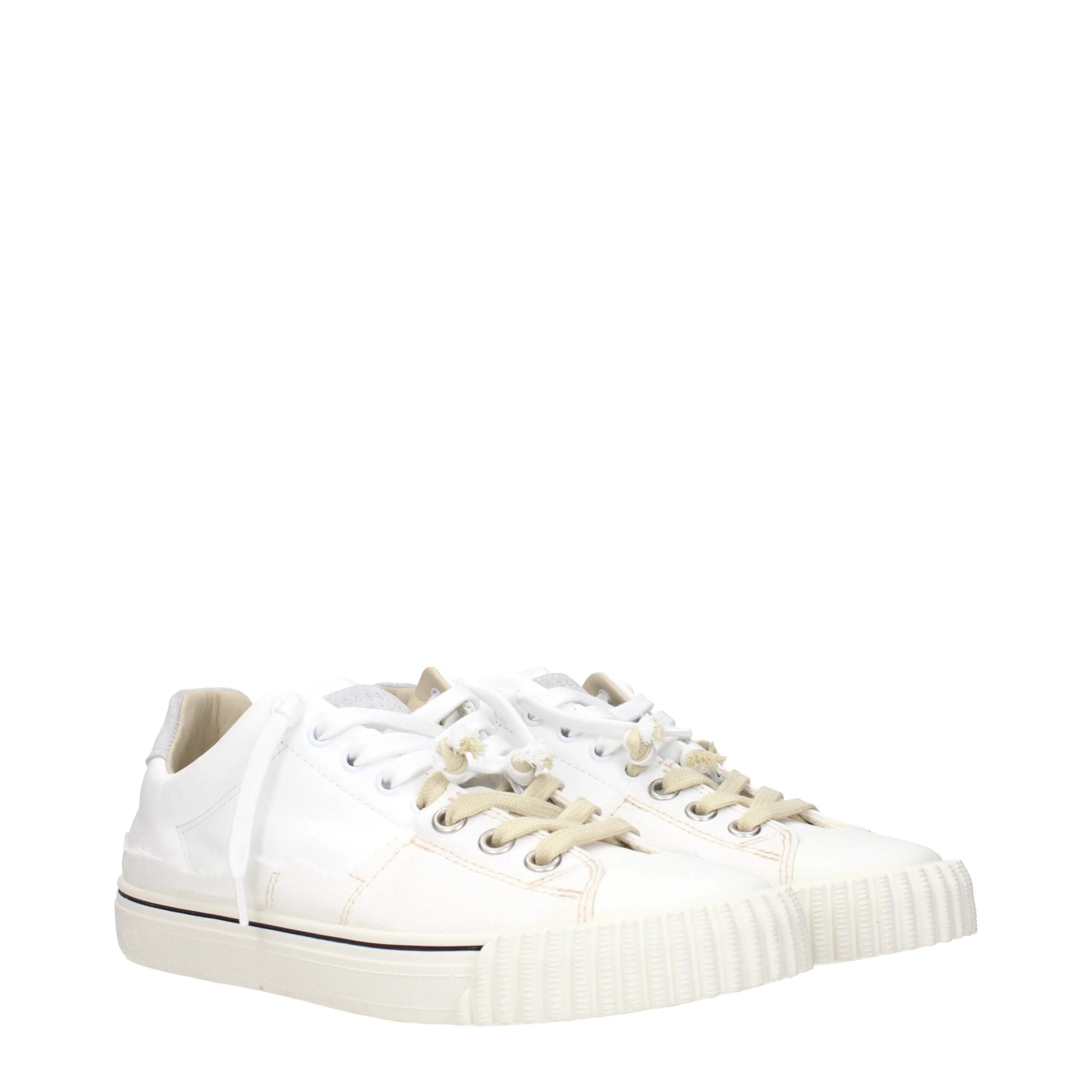 Maison Margiela Bílé kožené nízké tenisky - EU39/US6