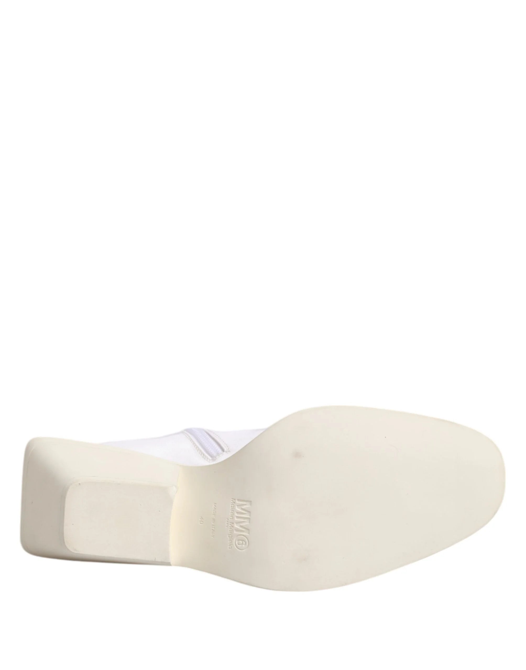 Maison Margiela White Square Heel Zip Ankle Boots Shoes - EU40/US9.5 - Boots