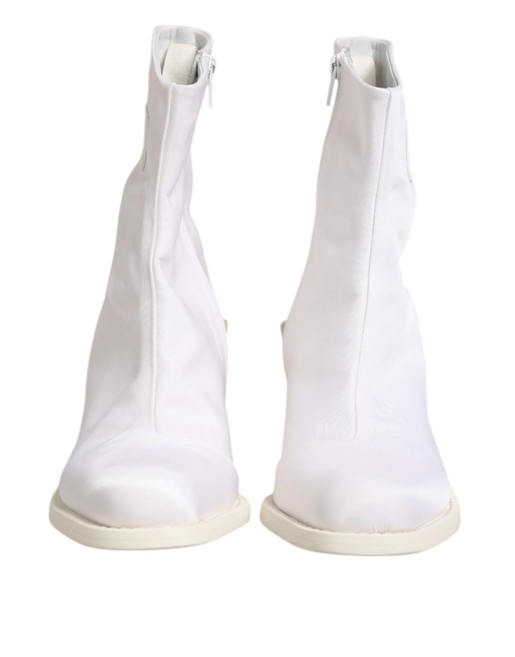 Maison Margiela White Square Heel Zip Ankle Boots Shoes - EU40/US9.5 - Boots