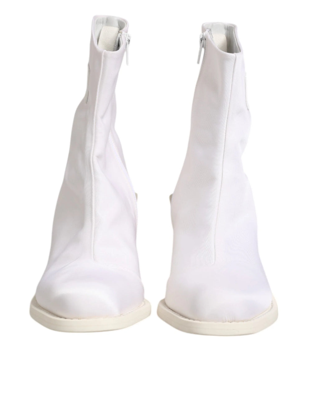 Maison Margiela White Square Heel Zip Ankle Boots Shoes - EU40/US9.5 - Boots