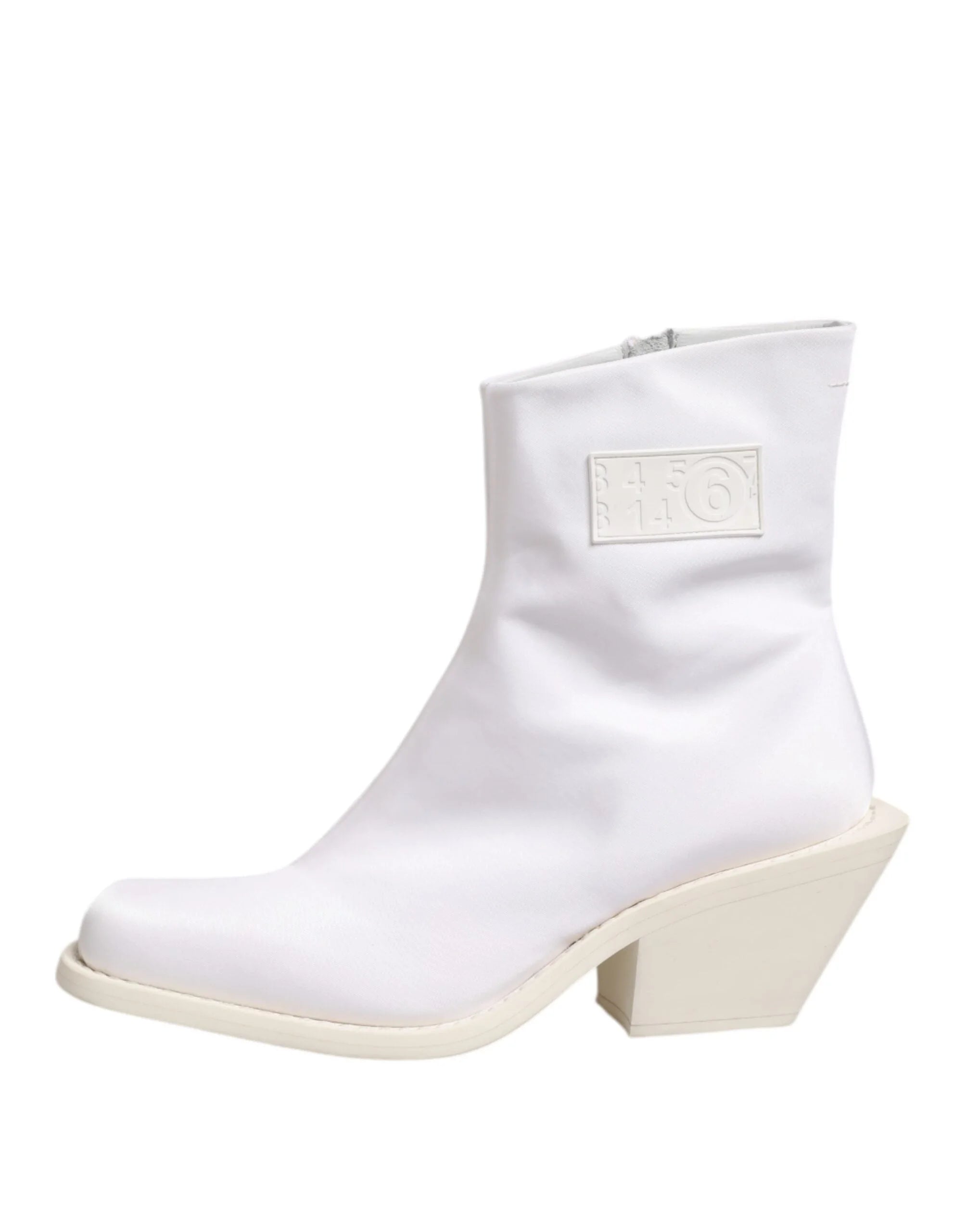 Maison Margiela White Square Heel Zip Ankle Boots Shoes - EU40/US9.5 - Boots