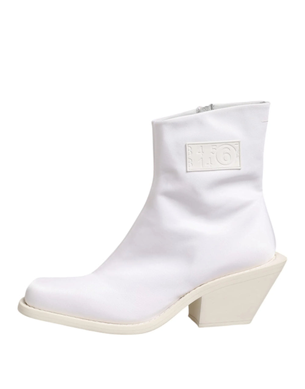 Maison Margiela White Square Heel Zip Ankle Boots Shoes - EU40/US9.5 - Boots