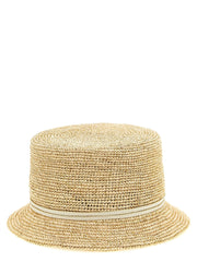 Maison Michel Beige Fabric Sunhat - S