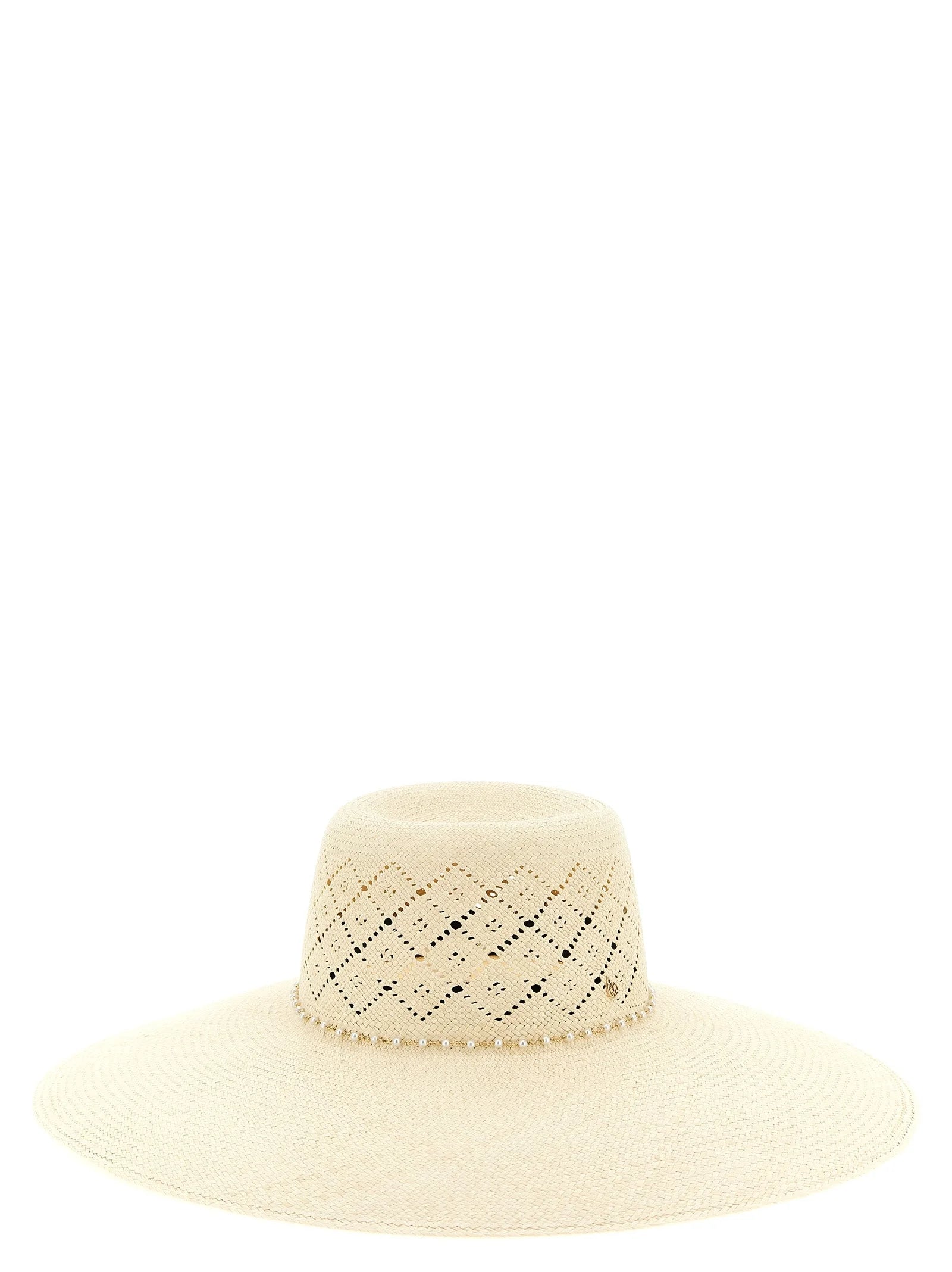 Maison Michel Beige Fabric Sunhat - S