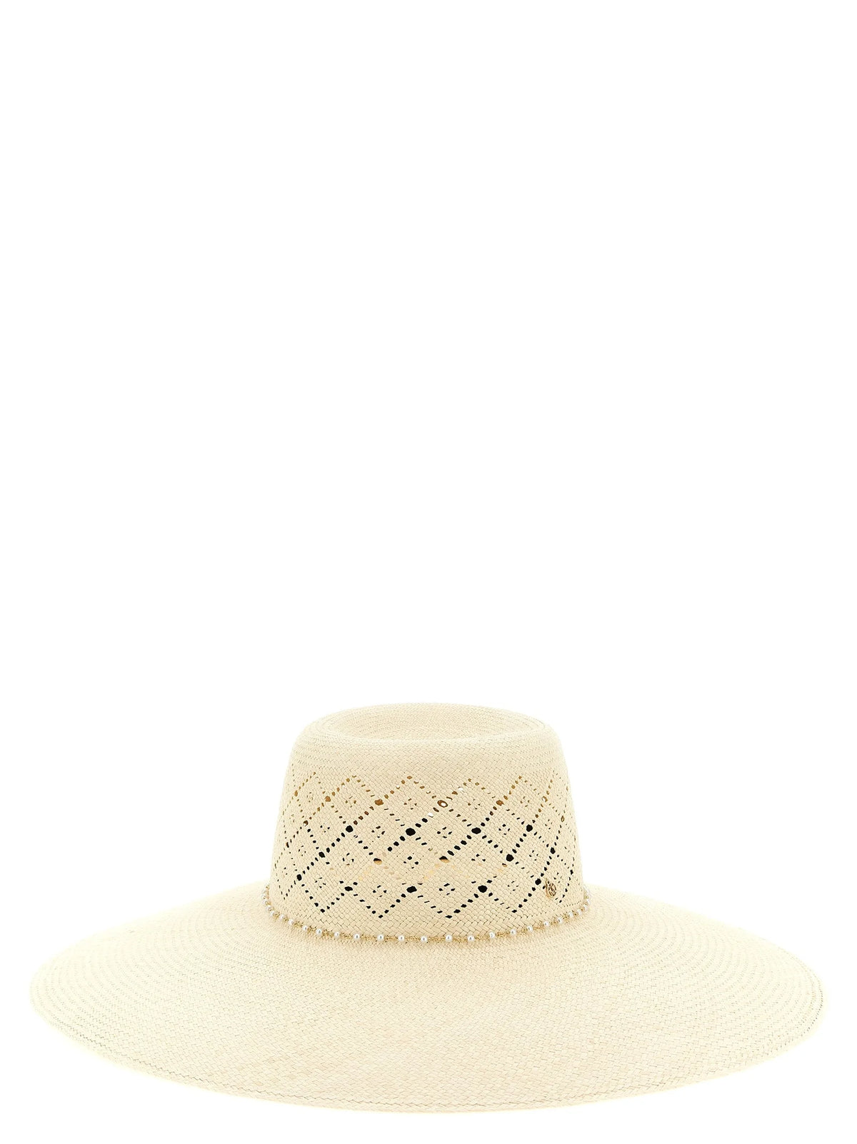Maison Michel Beige Fabric Sunhat - S