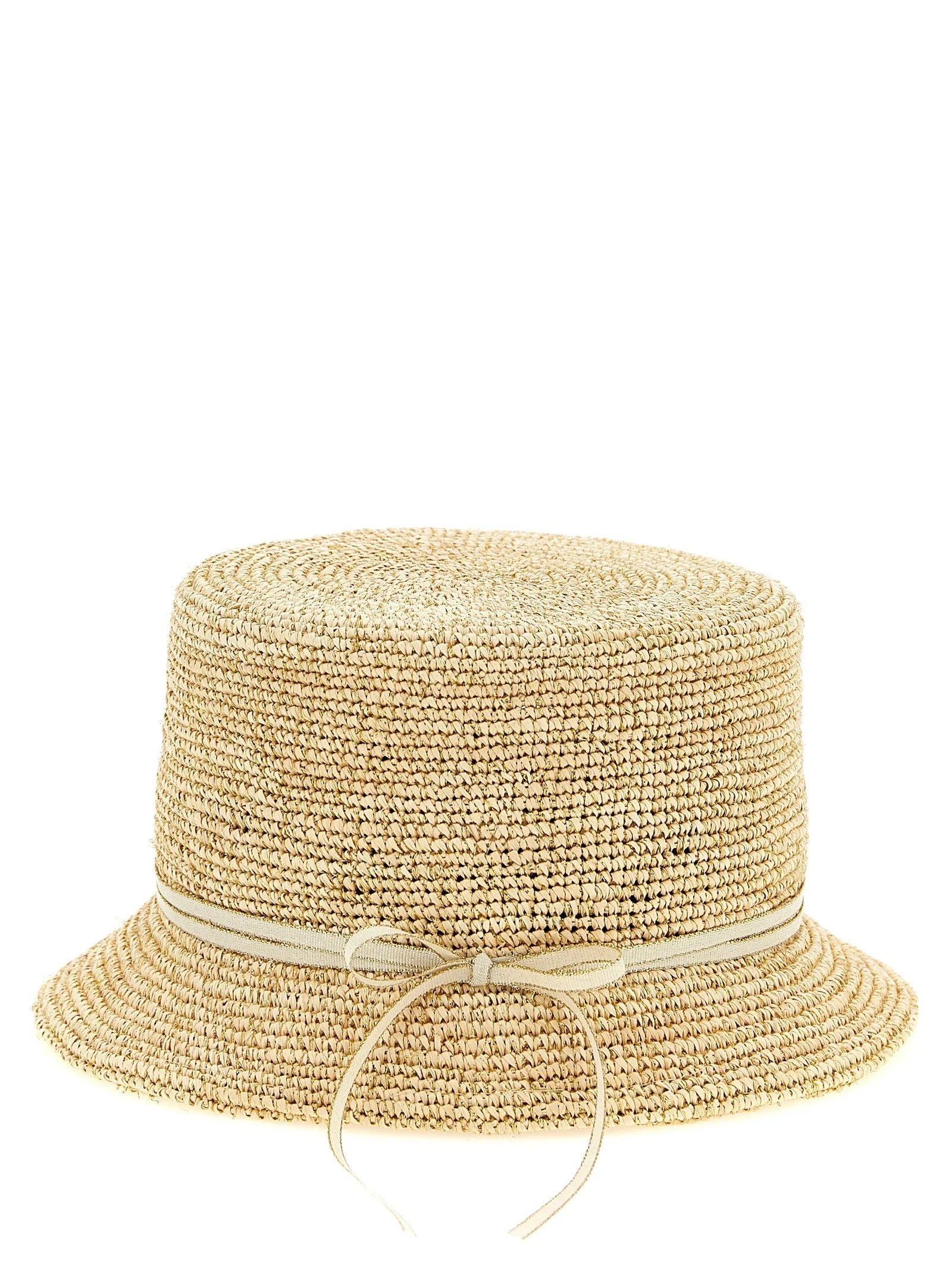 Maison Michel Beige Fabric Sunhat - S