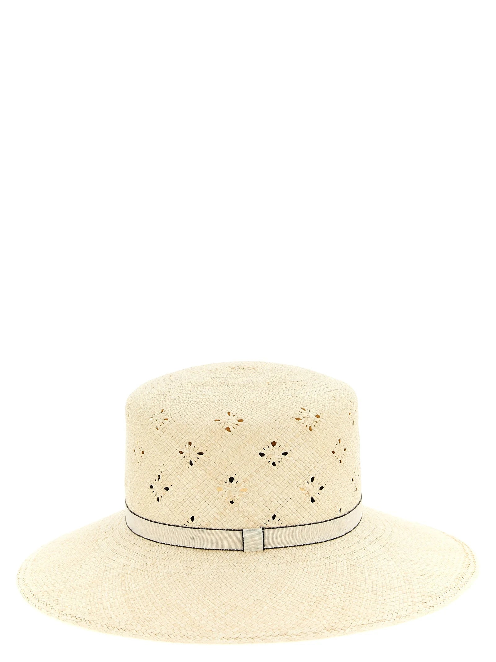 Maison Michel Beige Fabric Sunhat - S