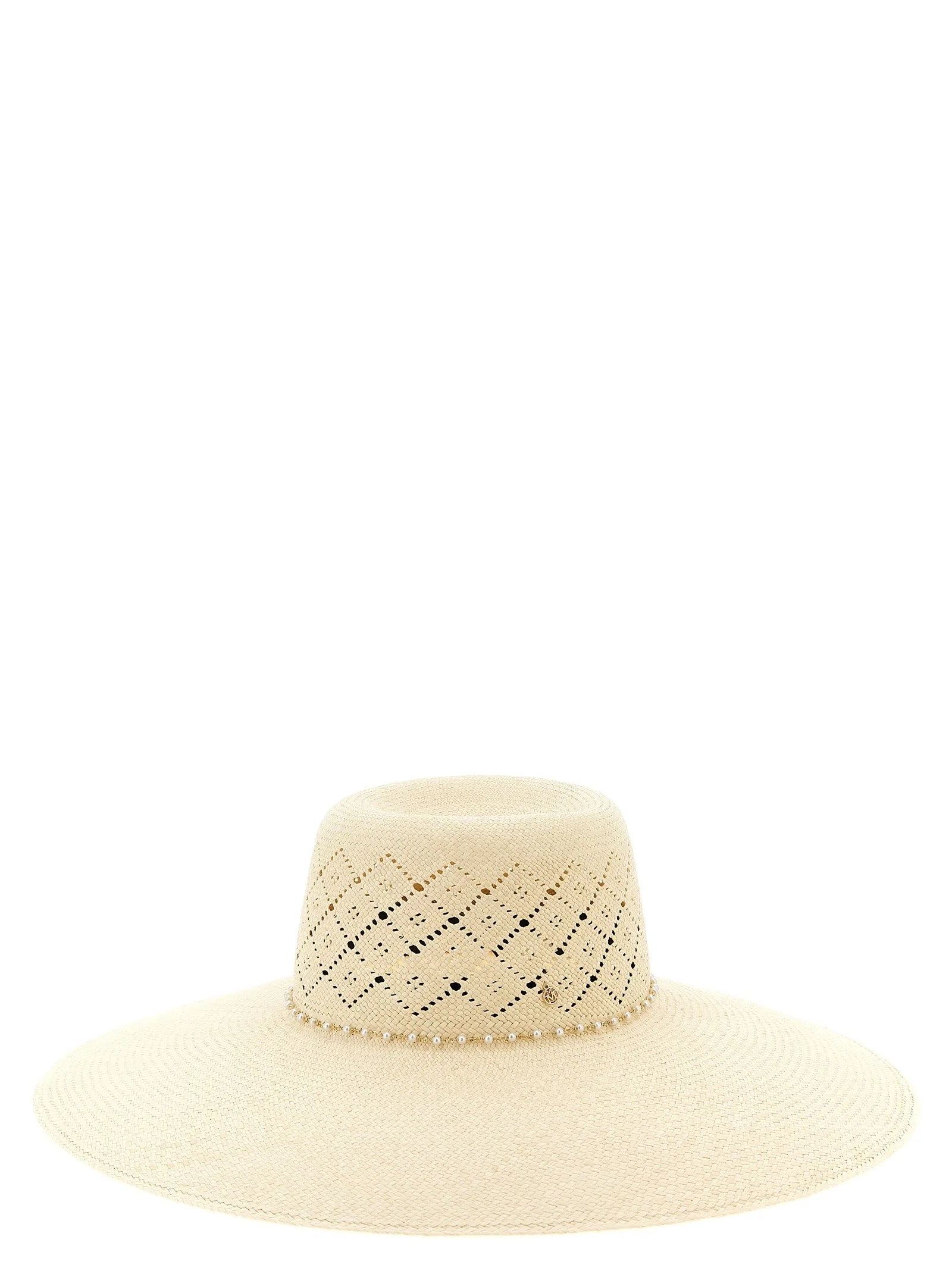 Maison Michel Beige Fabric Sunhat - S