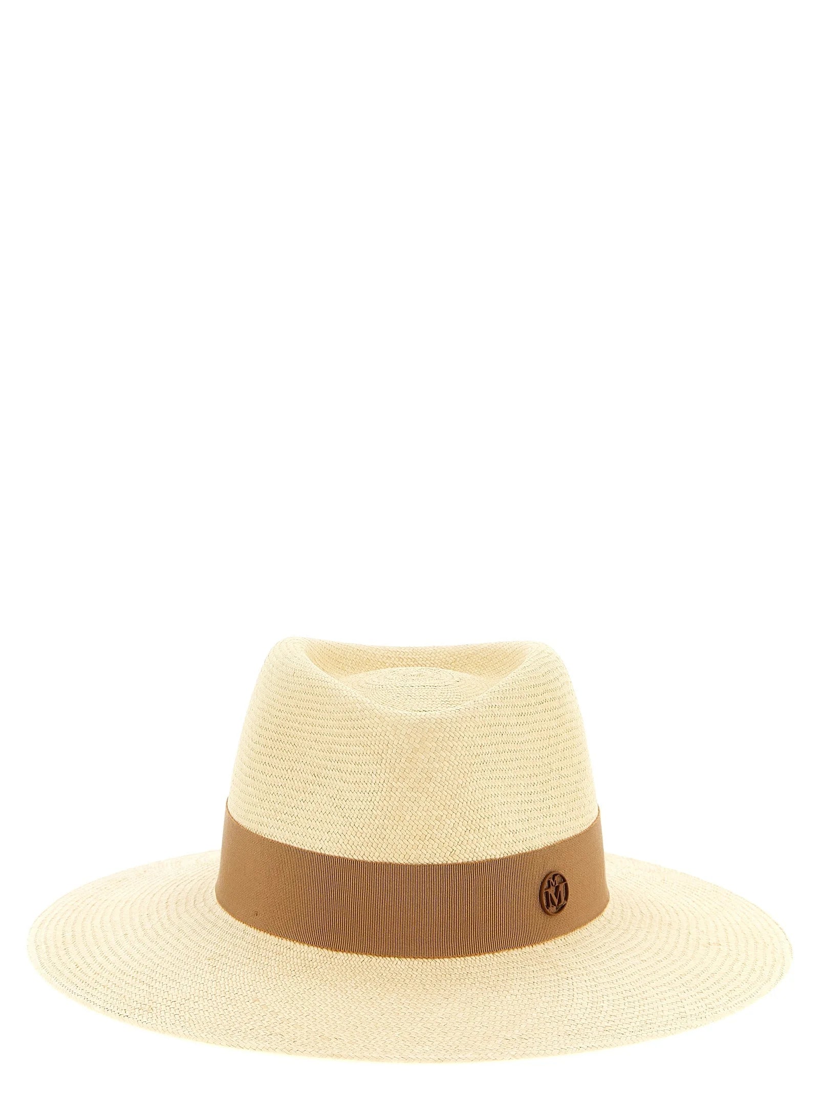 Maison Michel Beige Straw Fedora - S