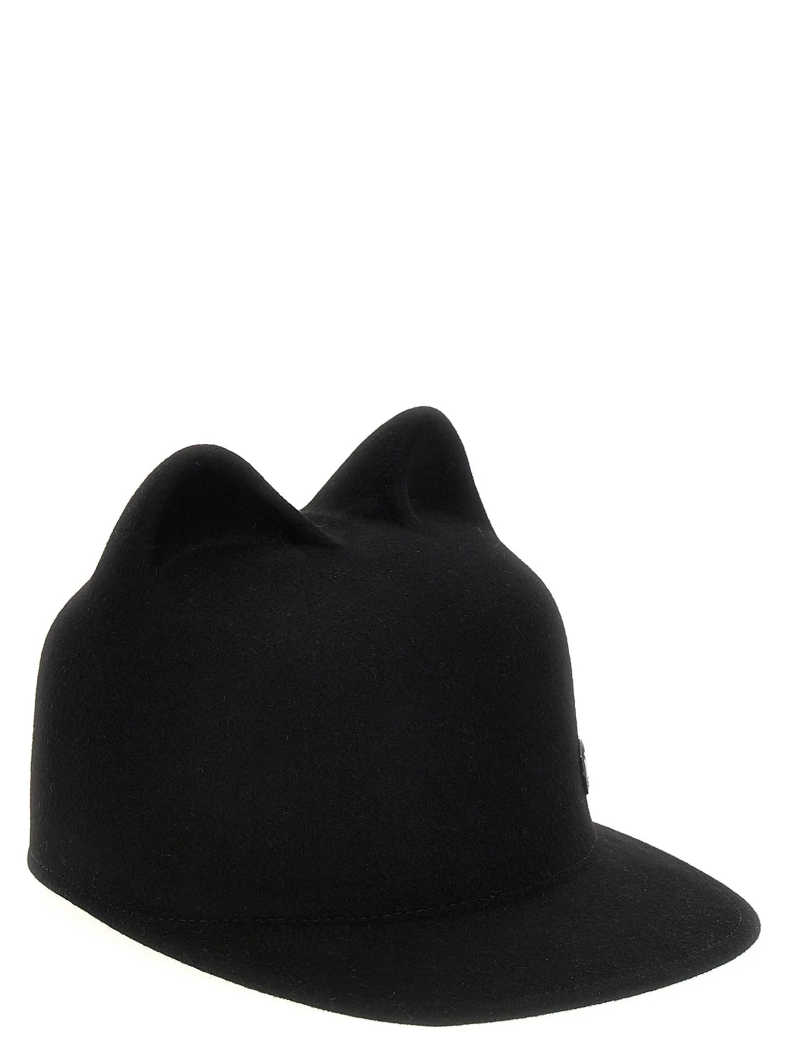 Maison Michel Black Rabbit Fur Cap (Baseball Hat) - S
