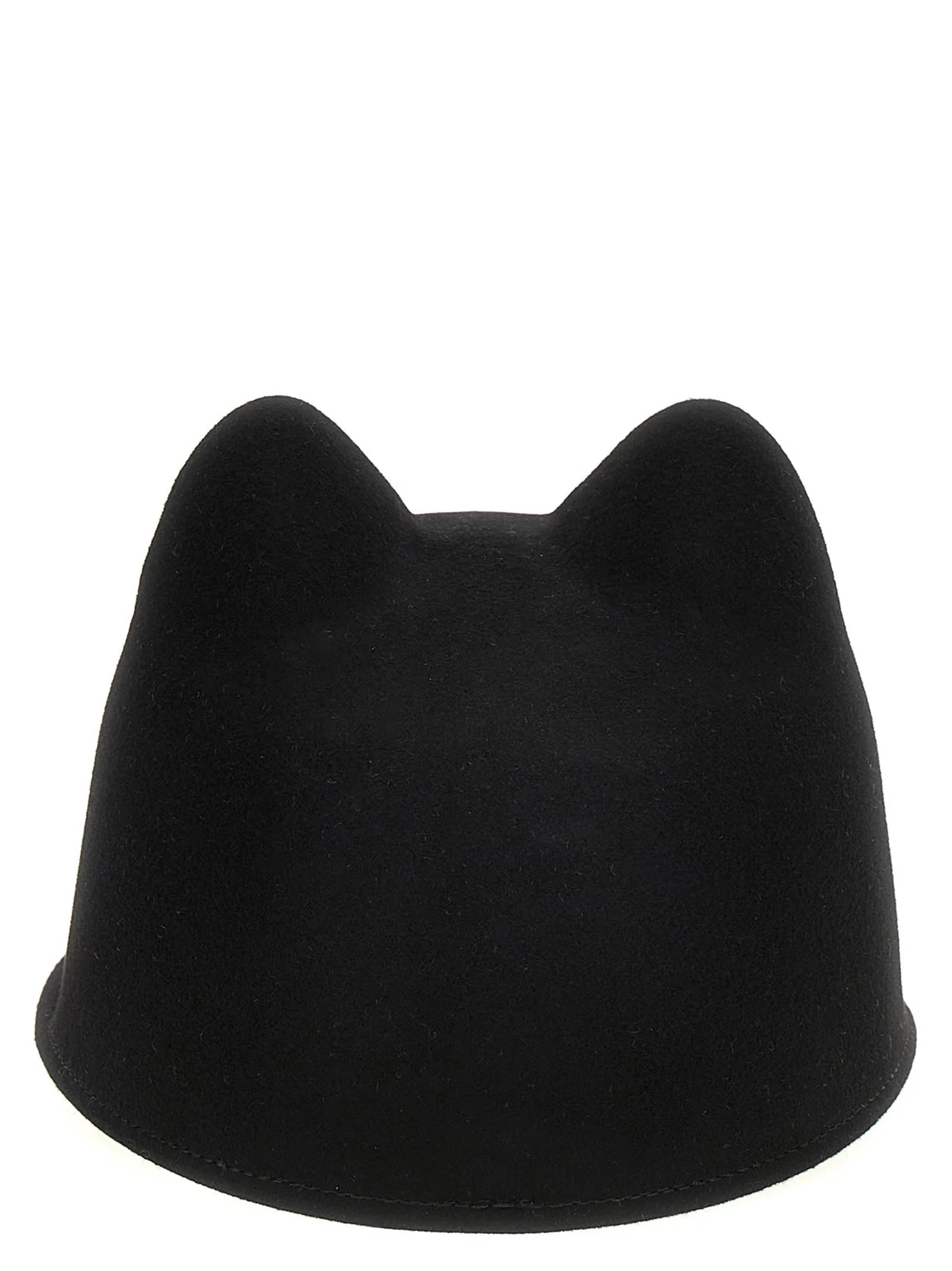 Maison Michel Black Rabbit Fur Cap (Baseball Hat) - S