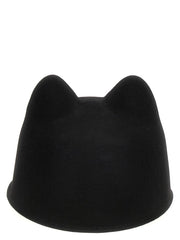 Maison Michel Black Rabbit Fur Cap (Baseball Hat) - S