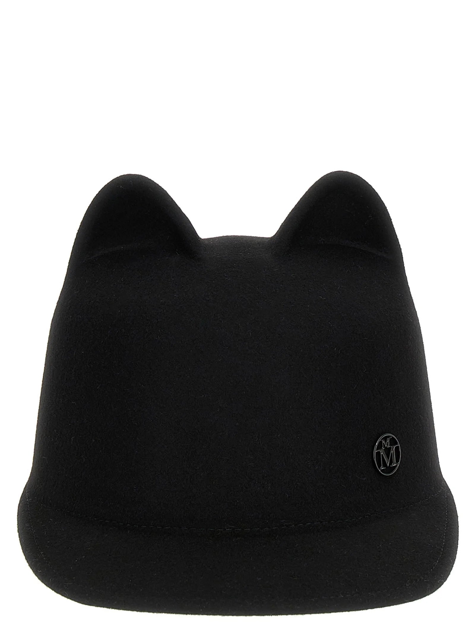 Maison Michel Black Rabbit Fur Cap (Baseball Hat) - S