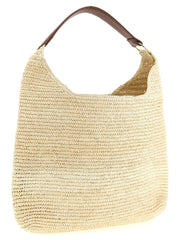 Maison Michel Brown Raffia Shoulder Bag