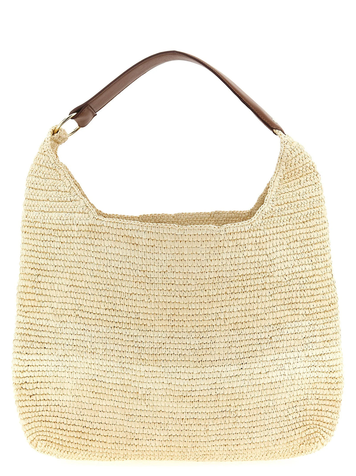 Maison Michel Brown Raffia Shoulder Bag