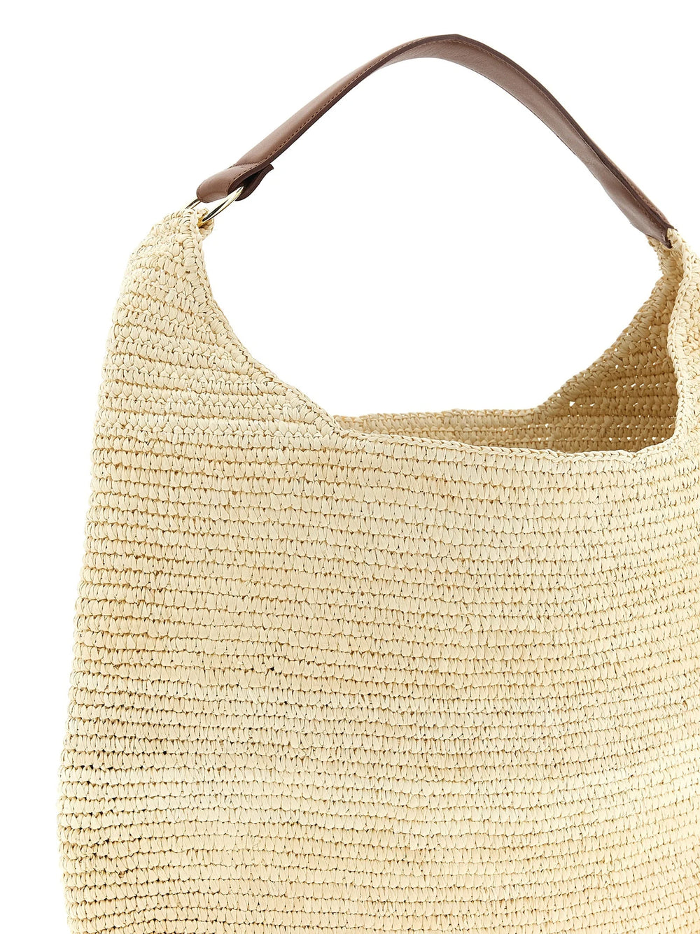 Maison Michel Brown Raffia Shoulder Bag