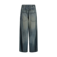 Jean coupe décontractée en coton bleu Maison Mihara Yasuhiro