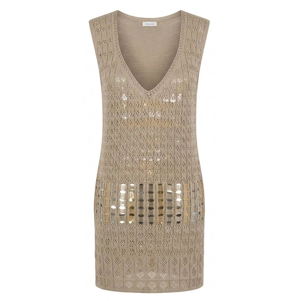 Malo Beige Cotton Women Dress