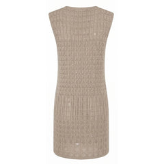 Malo Beige Cotton Women Dress