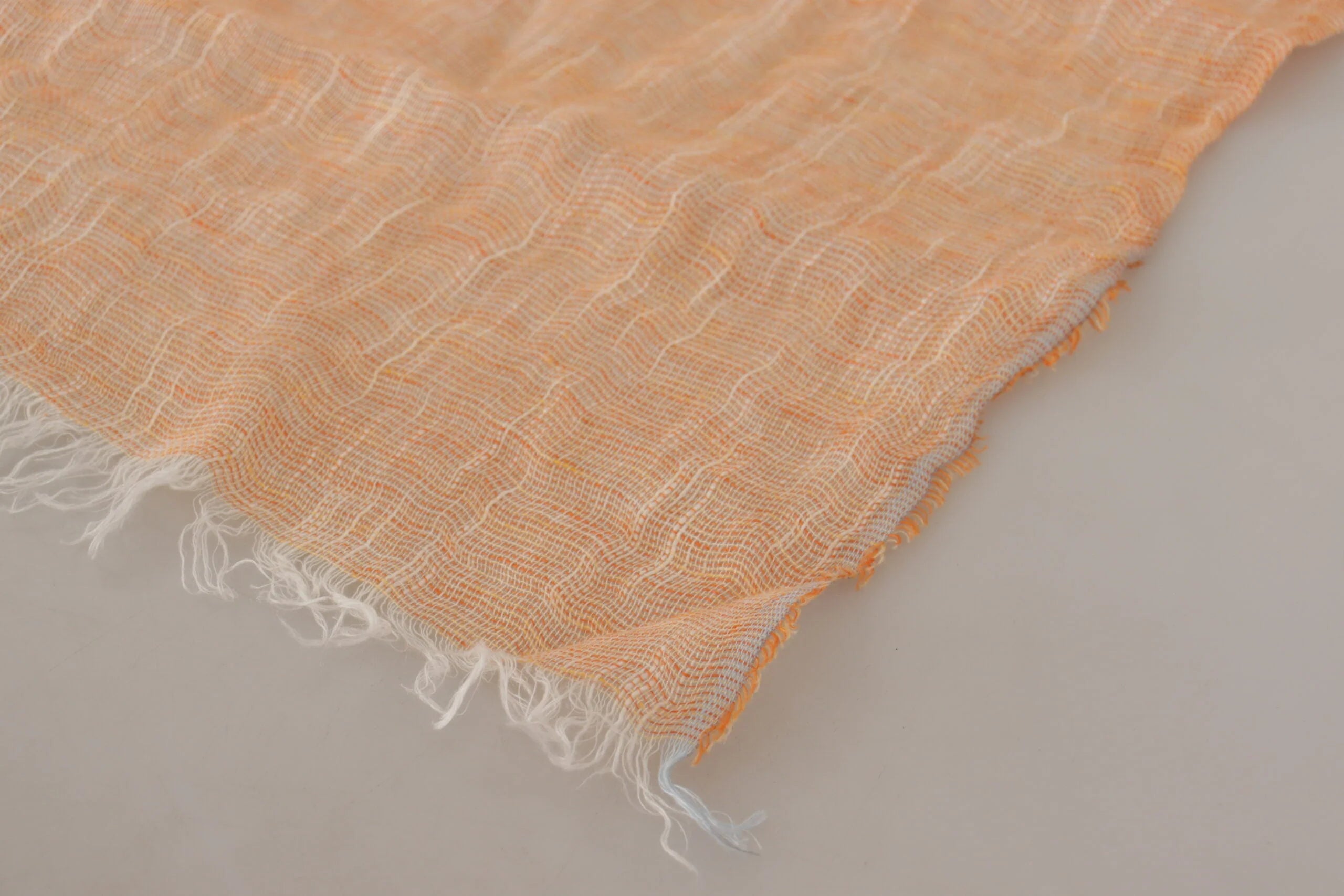 Malo Peach Linen Knitted Shawl Wrap Fringes Scarf - Scarves & Shawls
