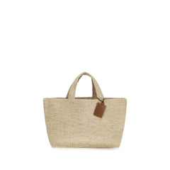 Manebi Beige Raffia Handbag