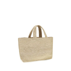 Manebi Beige Raffia Handbag