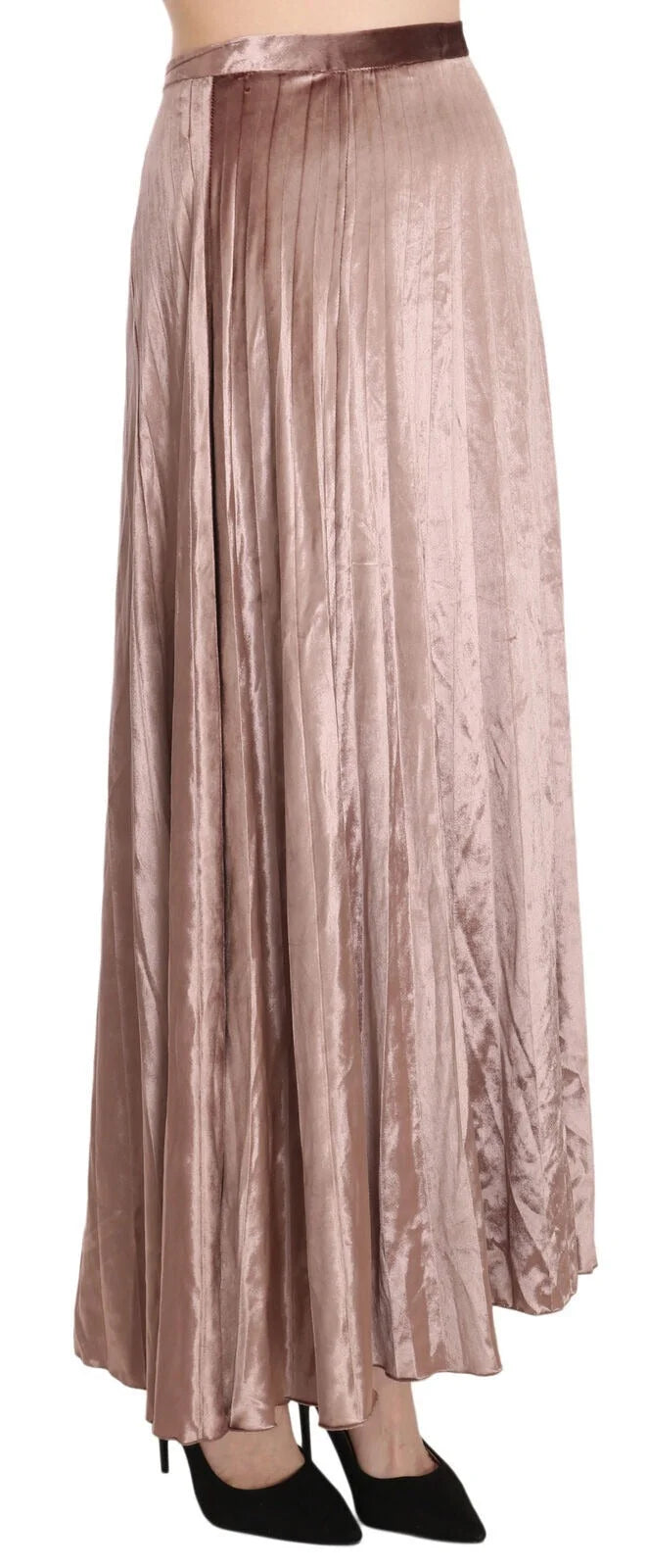 Mangano Chocolate Viscose High Waist A-line Maxi Skirt - IT40|S