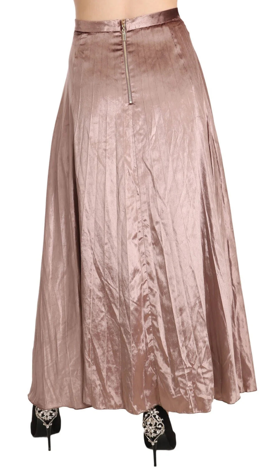 Mangano Chocolate Viscose High Waist A-line Maxi Skirt - IT40|S