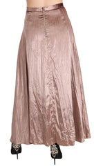 Mangano Chocolate Viscose High Waist A-line Maxi Skirt - IT40|S