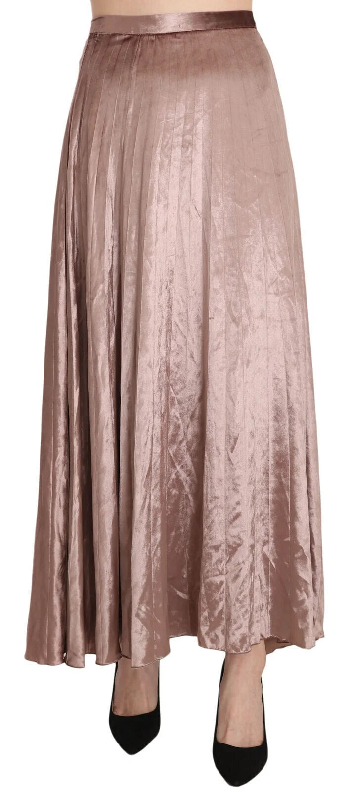 Mangano Chocolate Viscose High Waist A-line Maxi Skirt - IT40|S
