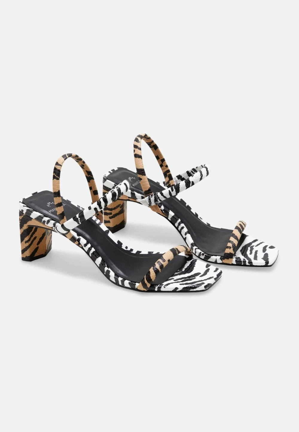 Mangará Atelier Animal Print Calf Leather Sandals – Women’S 6.5 Cm Block Heel Open Toe