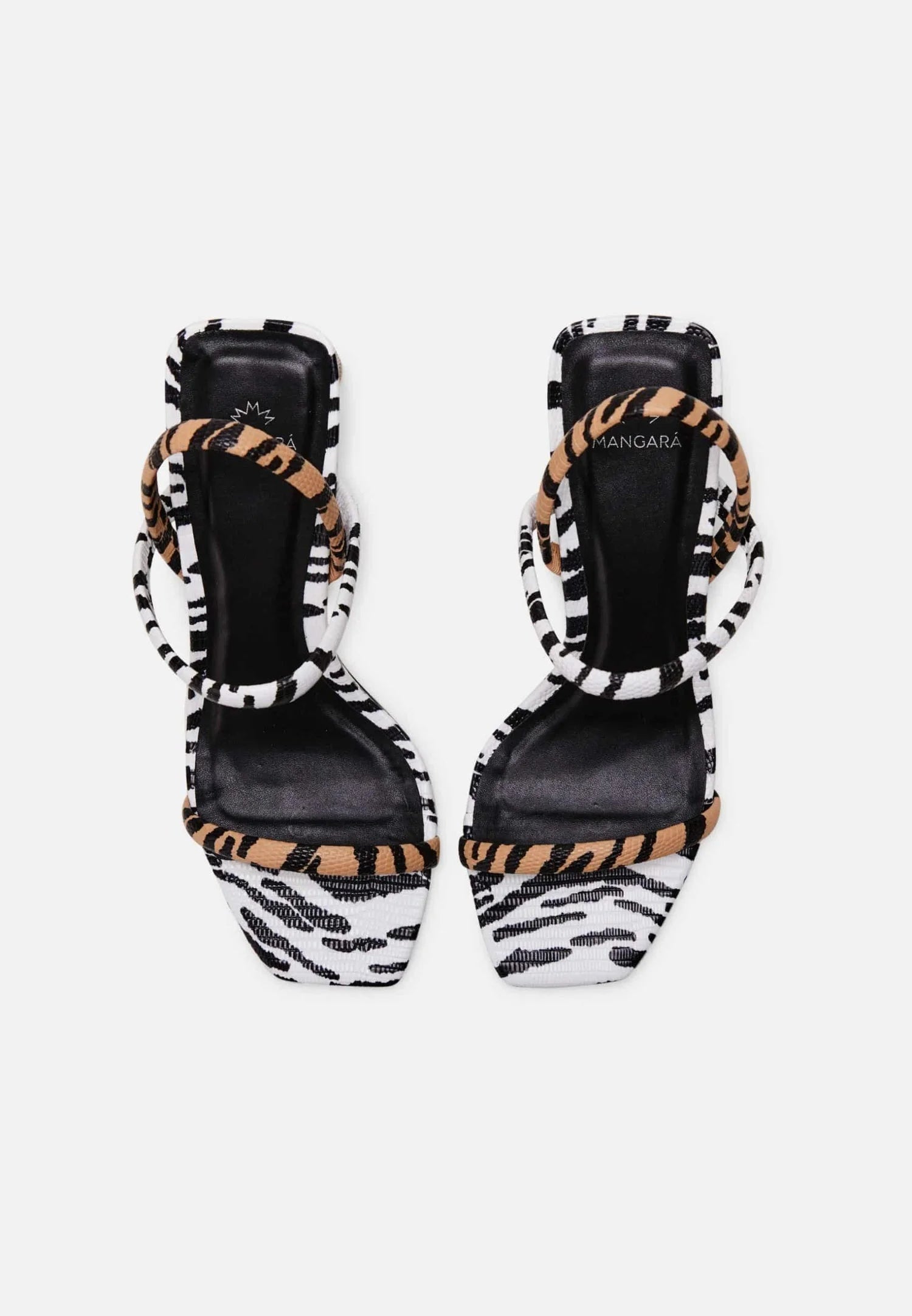 Mangará Atelier Animal Print Calf Leather Sandals – Women’S 6.5 Cm Block Heel Open Toe