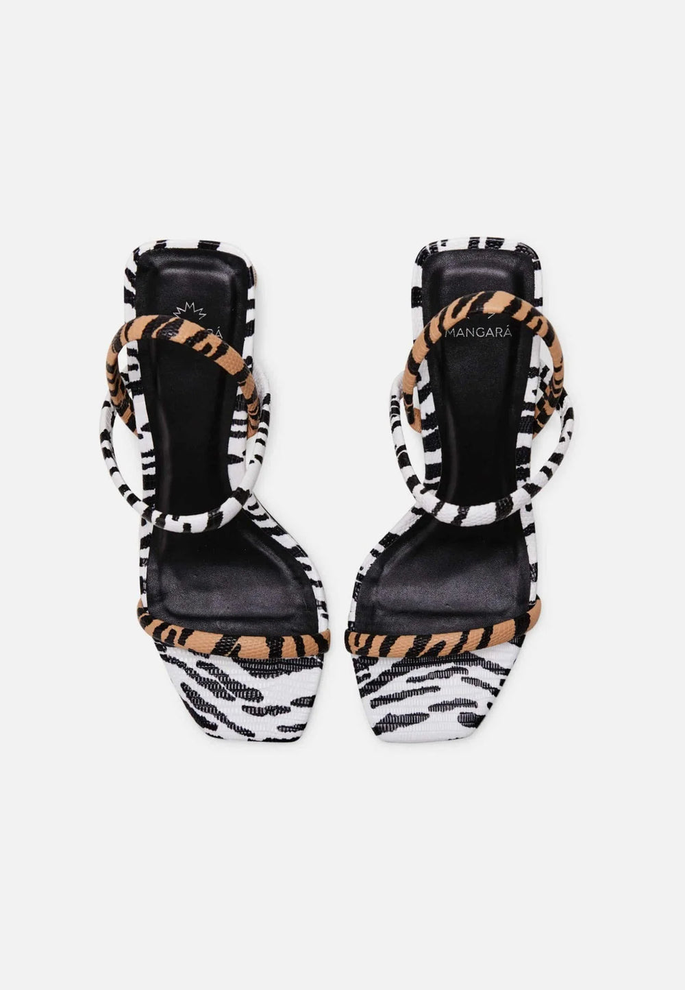 Mangará Atelier Animal Print Calf Leather Sandals – Women’S 6.5 Cm Block Heel Open Toe