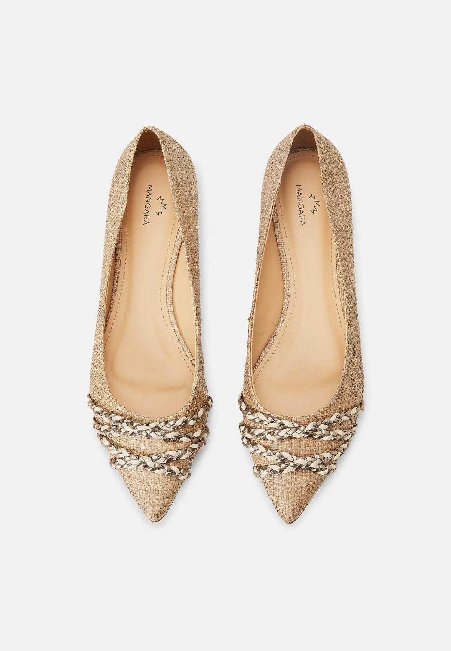 Mangará Atelier Beige Natural Raffia Ballerinas – Women’S Flats
