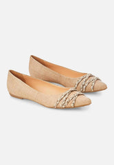 Mangará Atelier Beige Natural Raffia Ballerinas – Women’S Flats