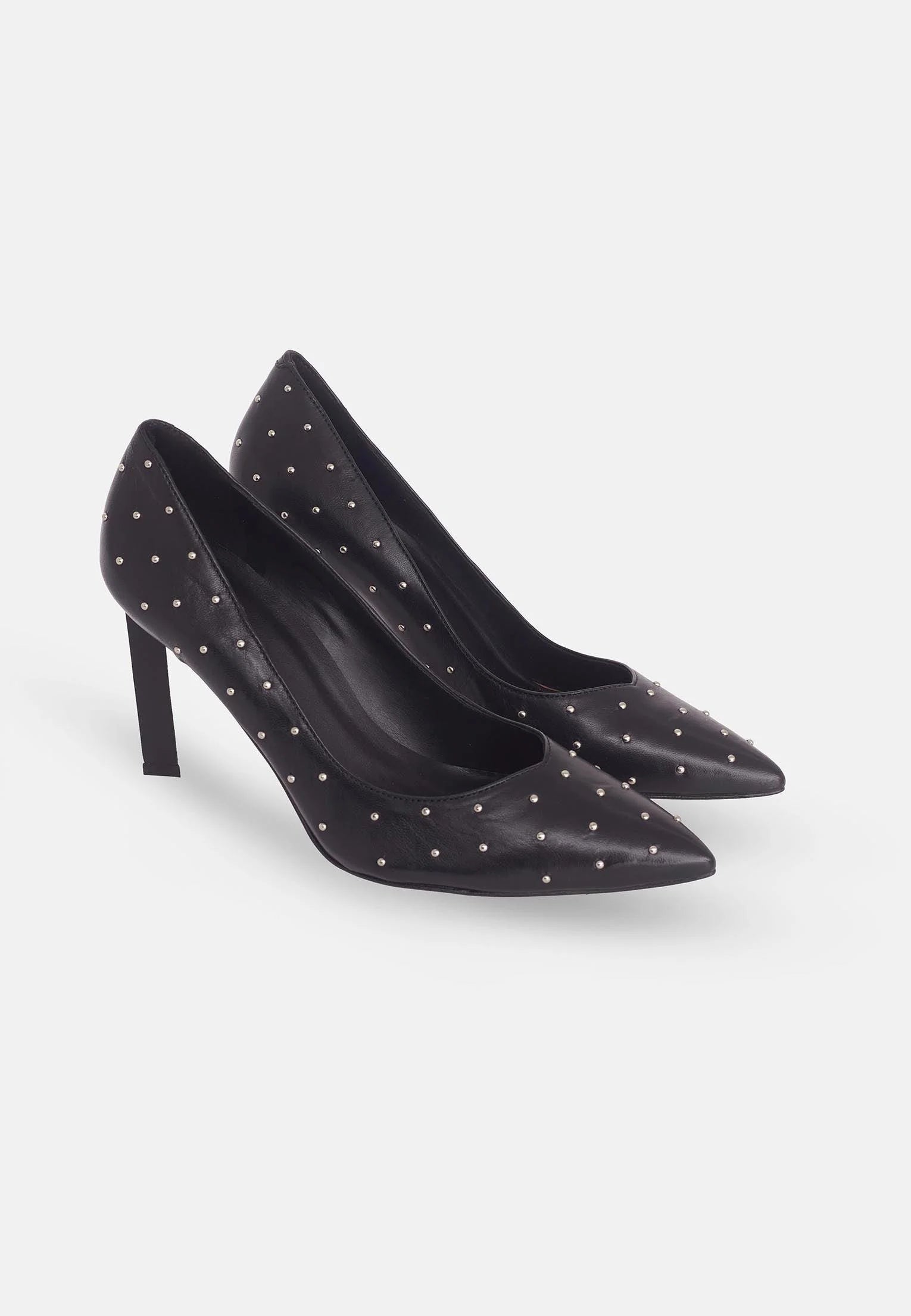 Mangará Atelier Black Brushed Leather Pumps Callisia – Women’S High Heels With Metal Studs