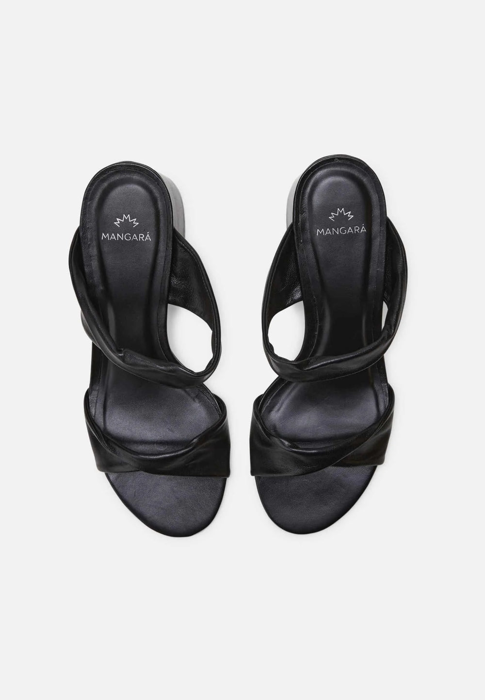 Mangará Atelier Black Goat Leather Mules Xaxim – Women’S 6.5 Cm Block Heel Sandals