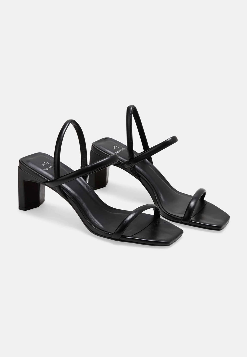 Mangará Atelier Black Goat Leather Sandals – 6.5 Cm Block Heel