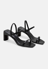 Mangará Atelier Black Goat Leather Sandals – 6.5 Cm Block Heel