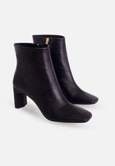 Mangará Atelier Black Goat Leather Senna Boots – 7.6 Cm Block Heel