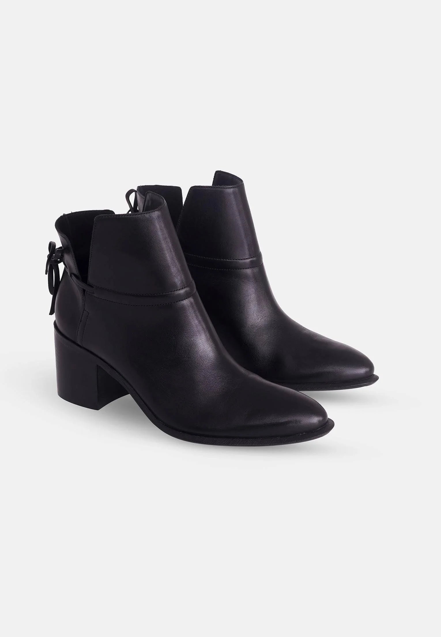 Mangará Atelier Black Leather Ankle Boots Attalea – Women’S Block Heel Booties