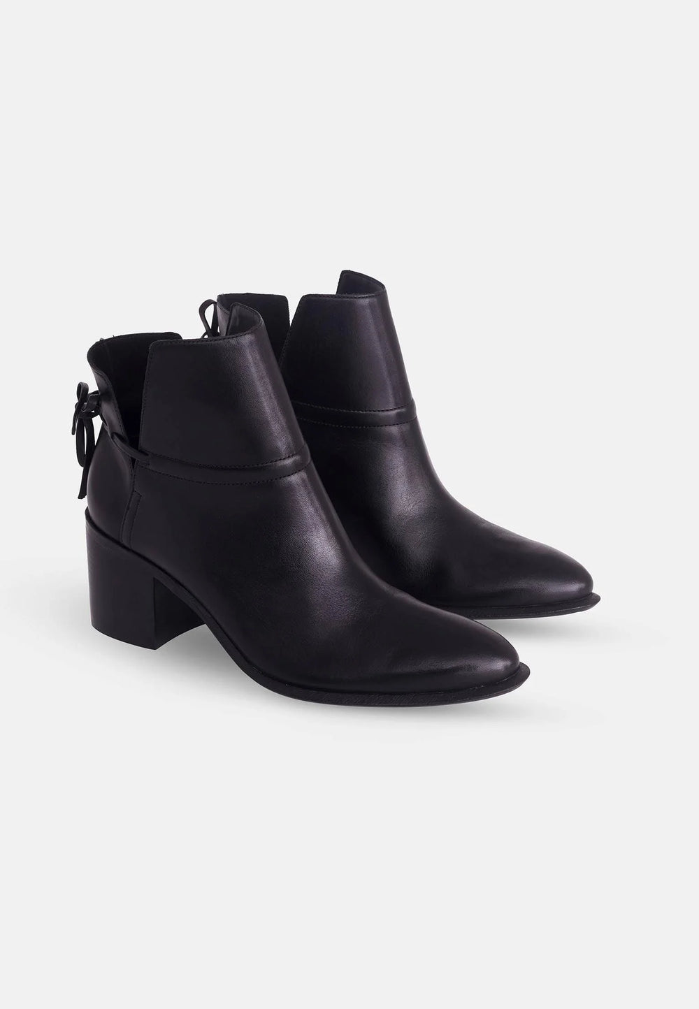 Mangará Atelier Black Leather Ankle Boots Attalea – Women’S Block Heel Booties