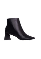 Mangará Atelier Black Sheepskin Leather Ankle Boots Mabea – Women’S Pointed-Toe Block Heel