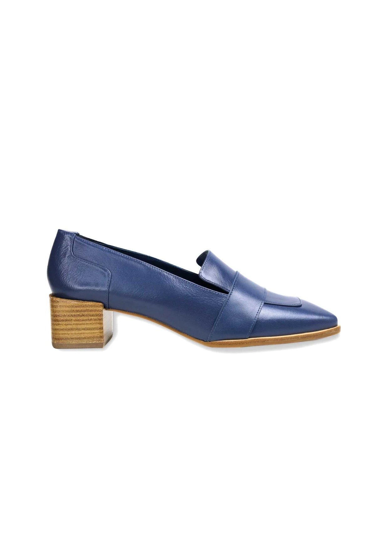 Mangará Atelier Blue Calf Leather Loafers Louro – Women’S 4cm Block Heel