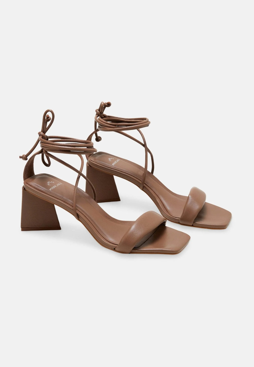 Mangará Atelier Brown Calf Leather Sandals CaúNa – Women’S Strappy 6.5 Cm Block Heel Wrap Design