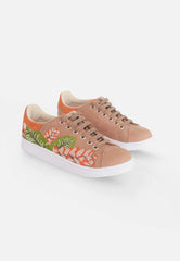Mangará Atelier Floral Embroidered Suede Sneakers For Women - EU41/US11