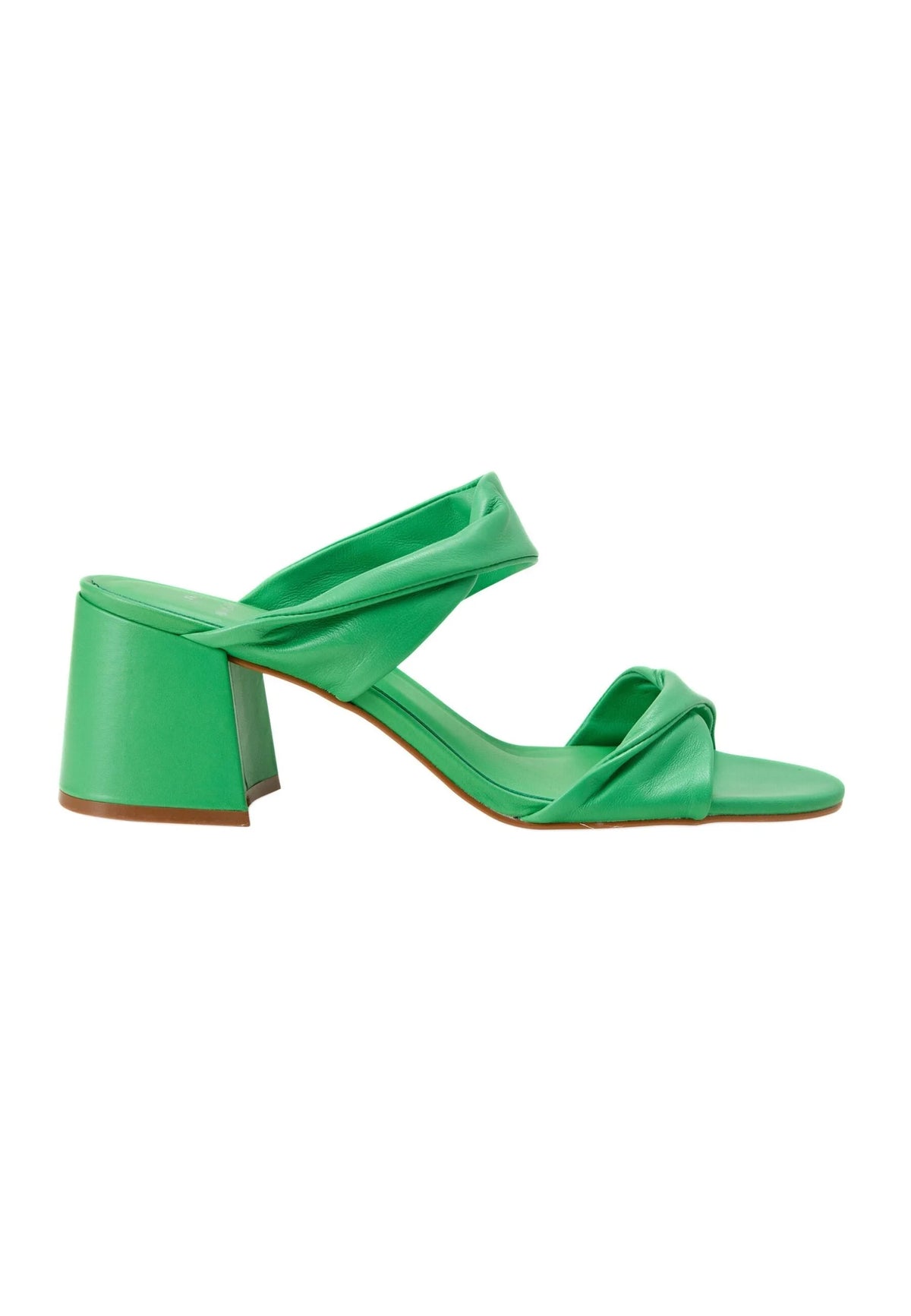 Mangará Atelier Green Goat Leather Mules Xaxim – Women’S 6.5 Cm Block Heel Sandals